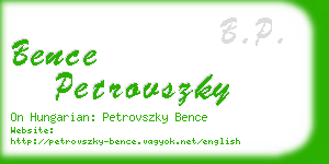 bence petrovszky business card